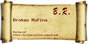 Brokes Rufina névjegykártya